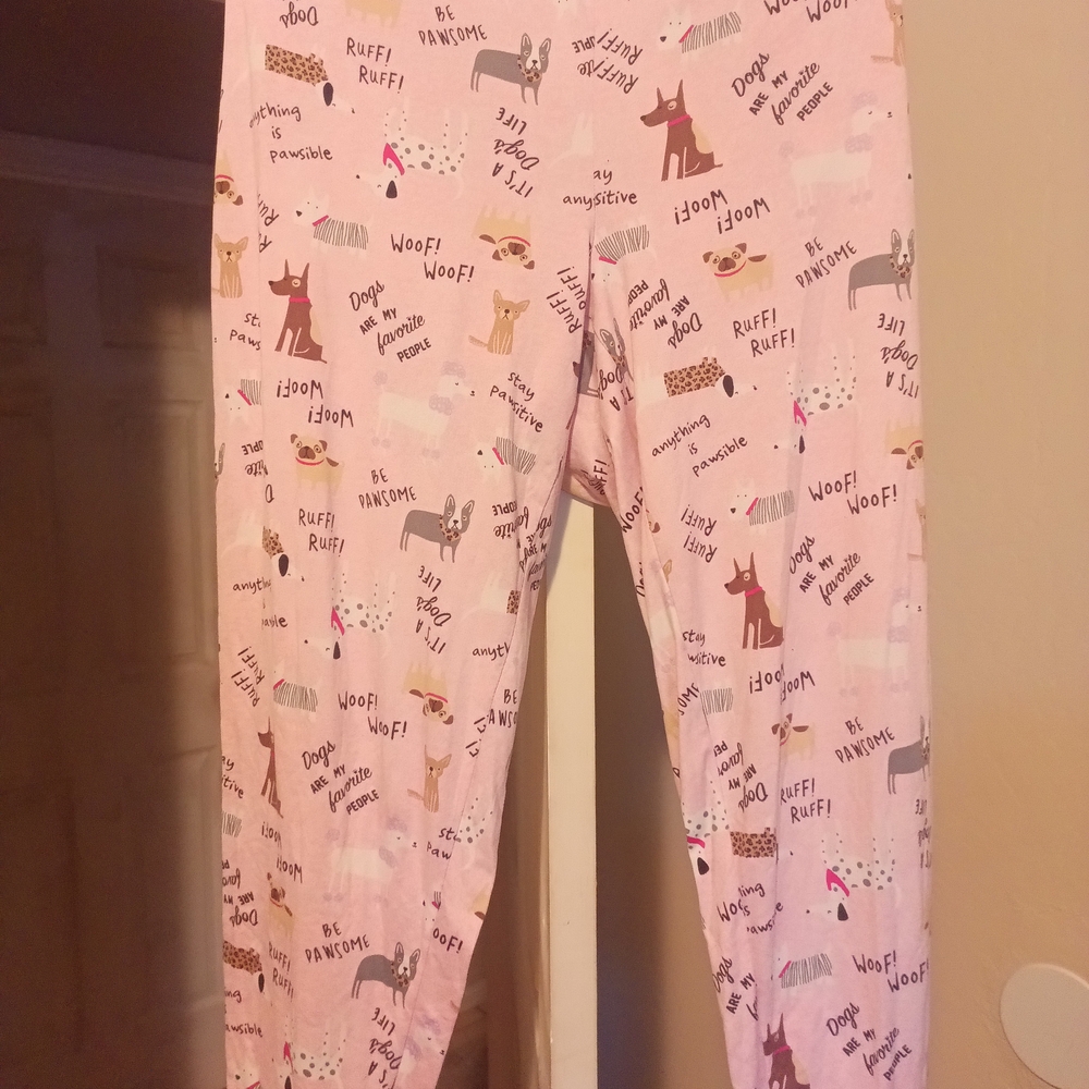 Kids Pink Dog Print Pajamas